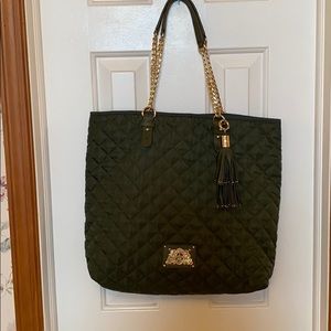 Dark Green Quilted Juicy Couture Tote Bag